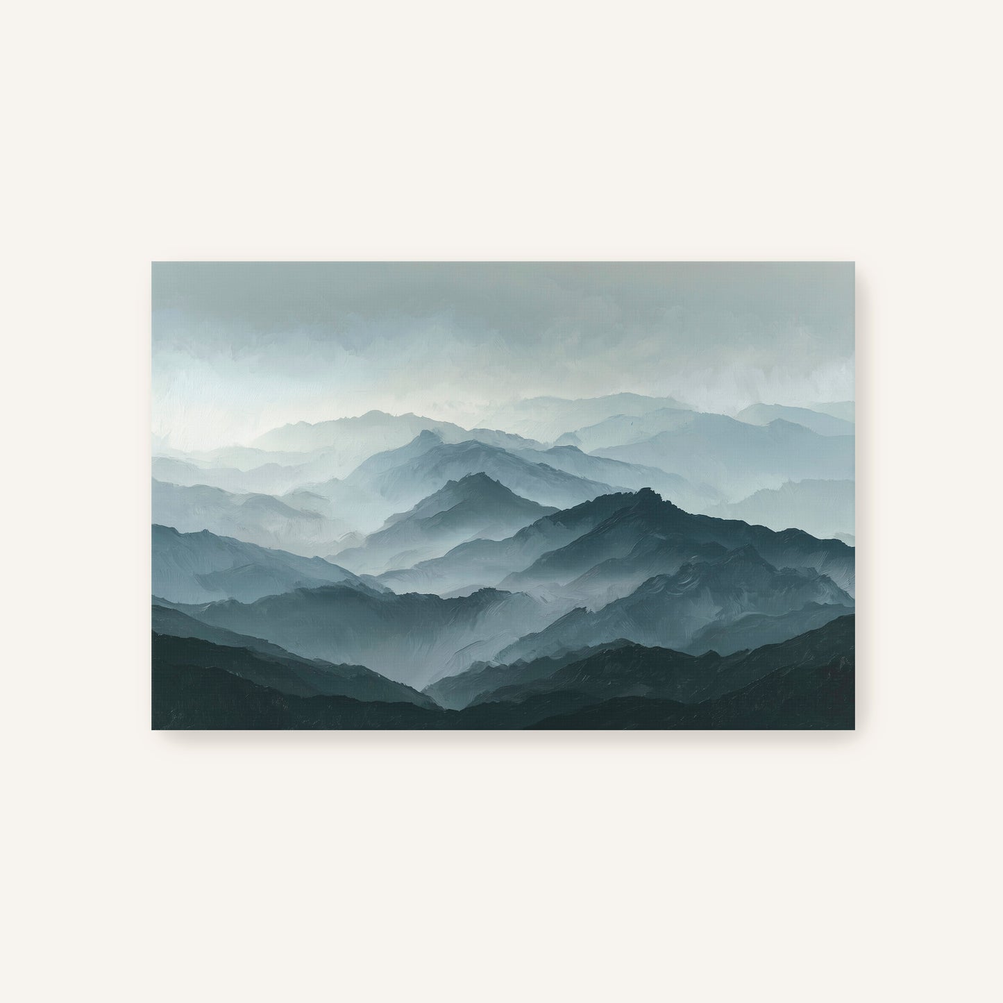 a breathtaking view of a mountainous landscape, with the mountains shrouded in a hazy, misty haze that creates a sense of depth and distance. The mountains appear to be covered in dark, rocky terrain, with their peaks obscured by the mist, giving the scene a sense of mystery and tranquility. The overall composition of the image is visually striking and evokes a sense of solitude and serenity, as the viewer is left to imagine the vastness and beauty of the natural landscape.