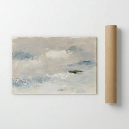 The image is a painting of a cloudy sky, depicting a serene and atmospheric scene.