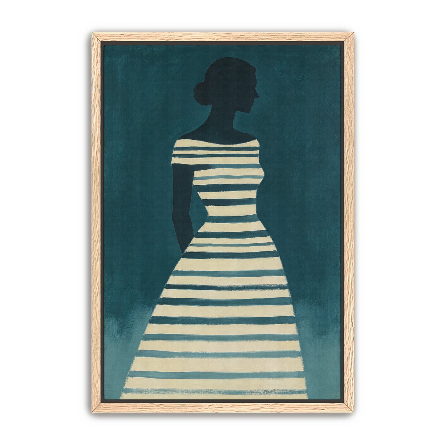 Teal Striped Figure