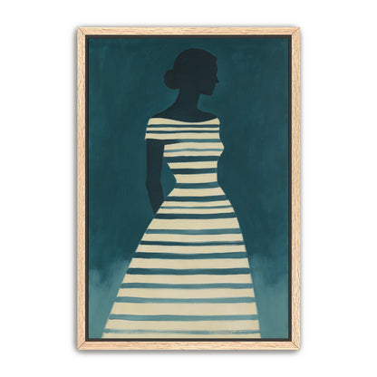 Teal Striped Figure