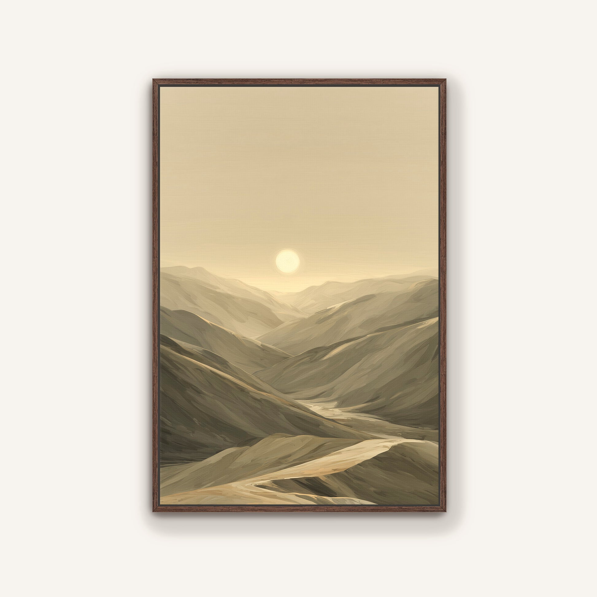 espresso framed desert canvas wall art