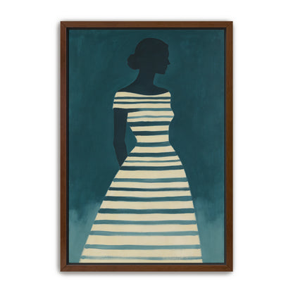 Teal Striped Figure