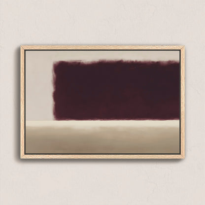 Threshold Canvas Wall Art framed in light wood with deep burgundy and soft ivory abstract design