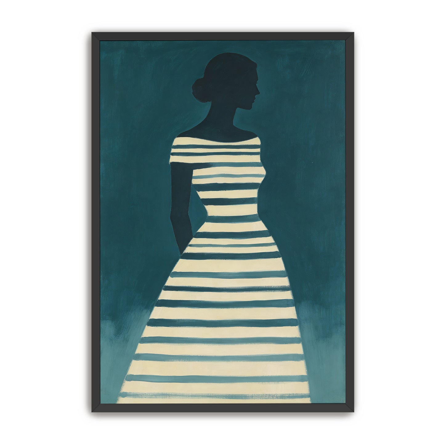 Teal Striped Figure