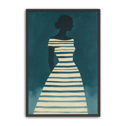 Teal Striped Figure