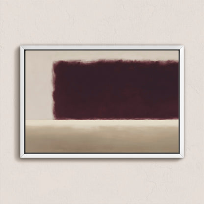 Threshold Canvas Wall Art featuring deep burgundy and soft ivory abstract design with blurred edges in a minimalist white frame