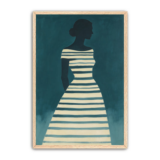 Teal Striped Figure