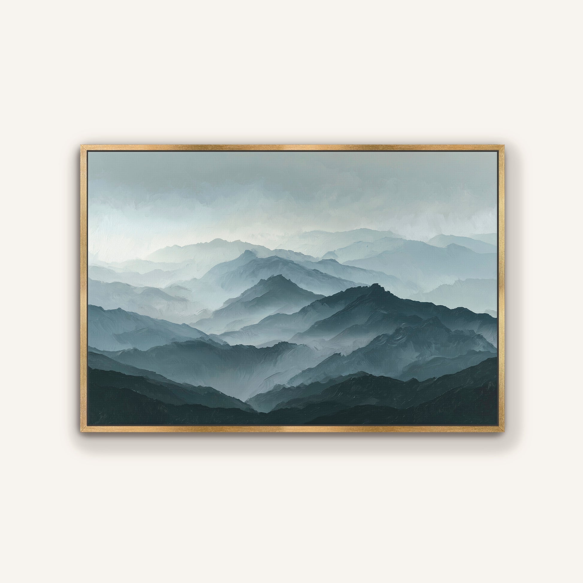 a breathtaking view of a mountainous landscape, with a hazy, misty atmosphere that creates a sense of depth and distance. The mountains appear to be covered in a light gray color, with darker shades of gray and brown adding texture and contrast to the scene. The overall composition of the image is visually striking and evokes a sense of tranquility and natural beauty.