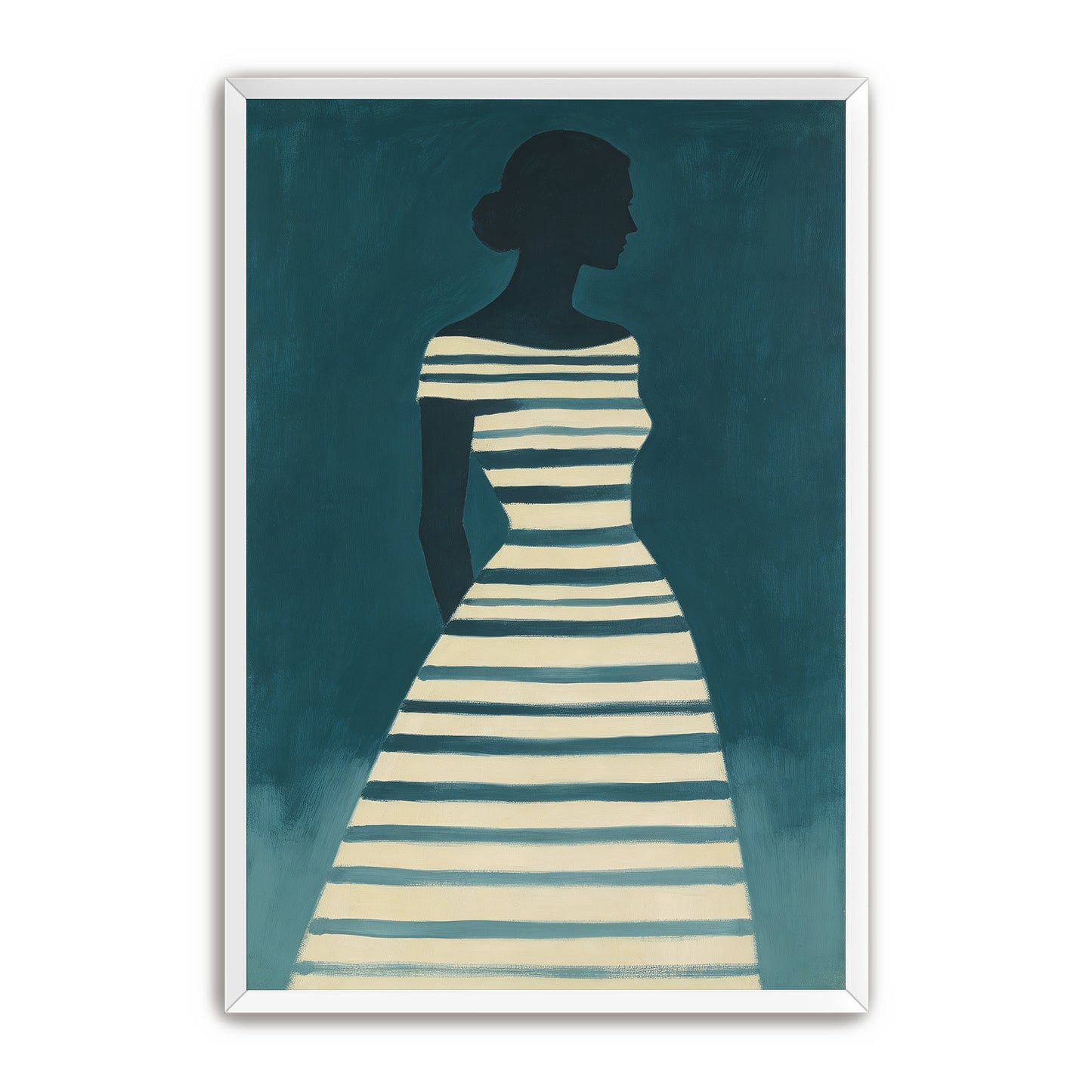 Teal Striped Figure