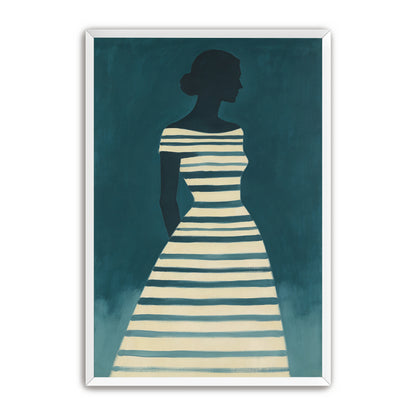 Teal Striped Figure