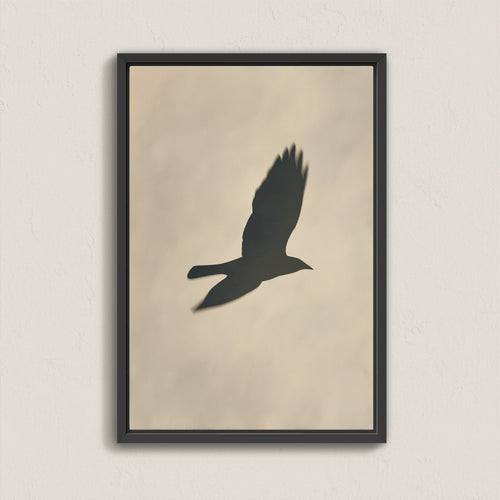Soar Canvas Print framed bird silhouette in soft neutral tones for modern interiors