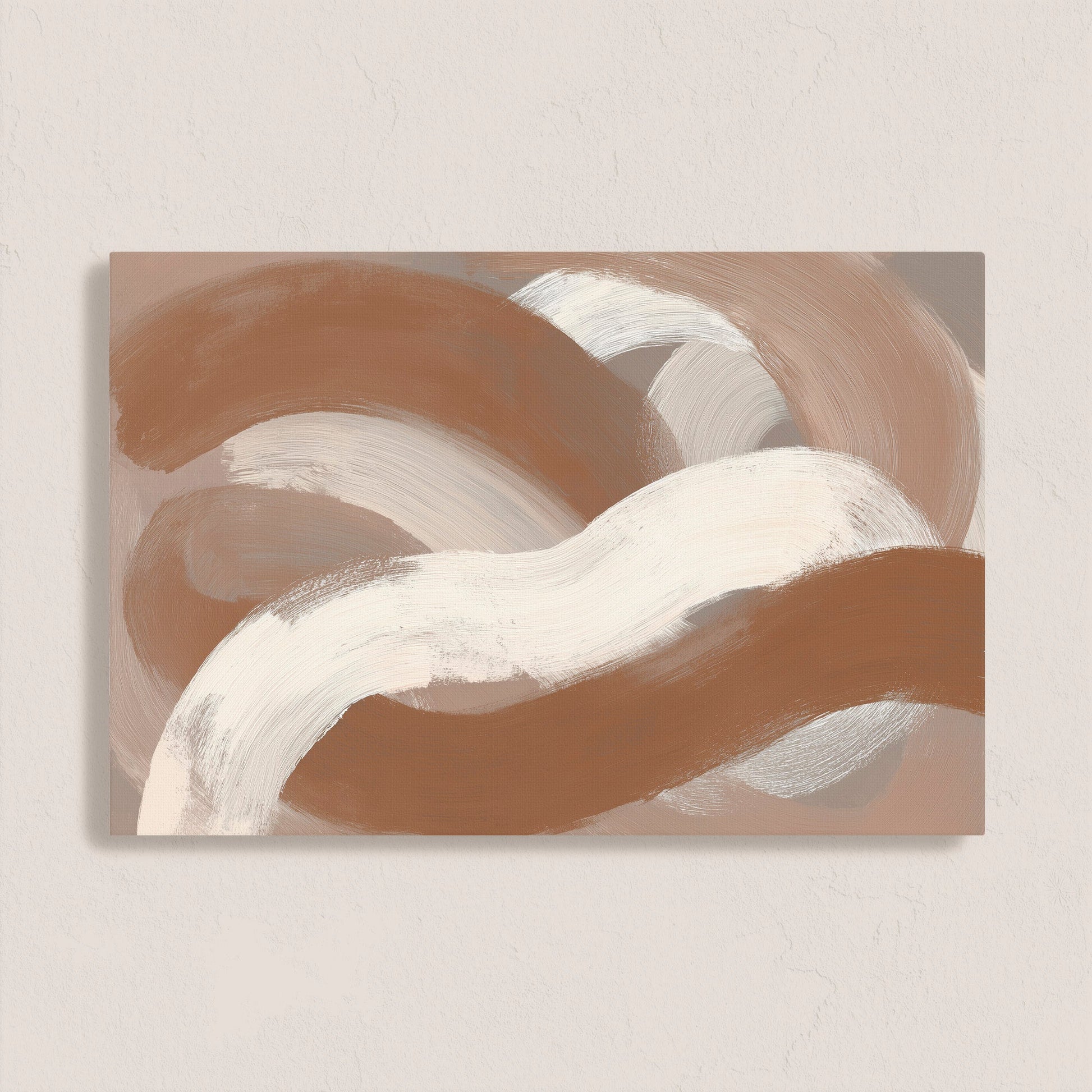 Current Canvas Print abstract taupe ivory sienna brushstrokes on archival canvas