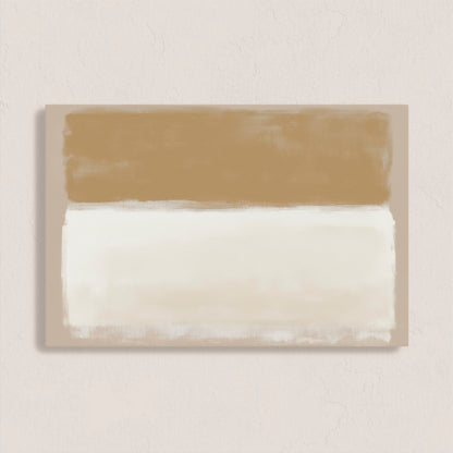 Sienna Canvas Print with warm golden and ivory abstract tones on archival-quality gallery wrapped canvas