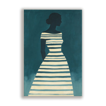 Teal Striped Figure