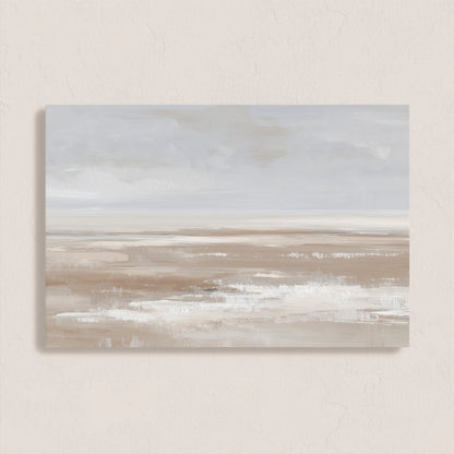 Minimalist Barren Canvas Print landscape with taupe, cream, and sand hues for modern interiors