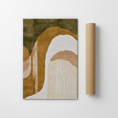abstract art with a mix of brown, white, and beige colors, creating a visually striking composition.
