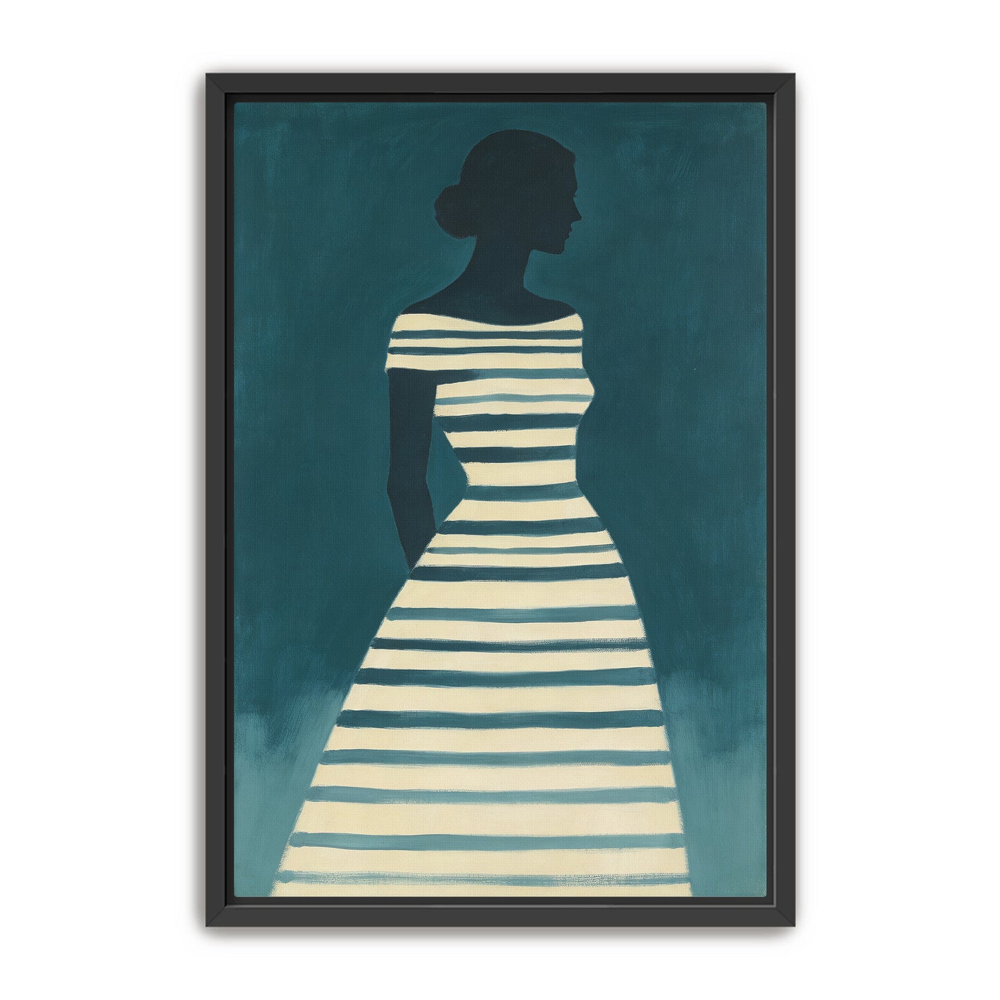 Teal Striped Figure
