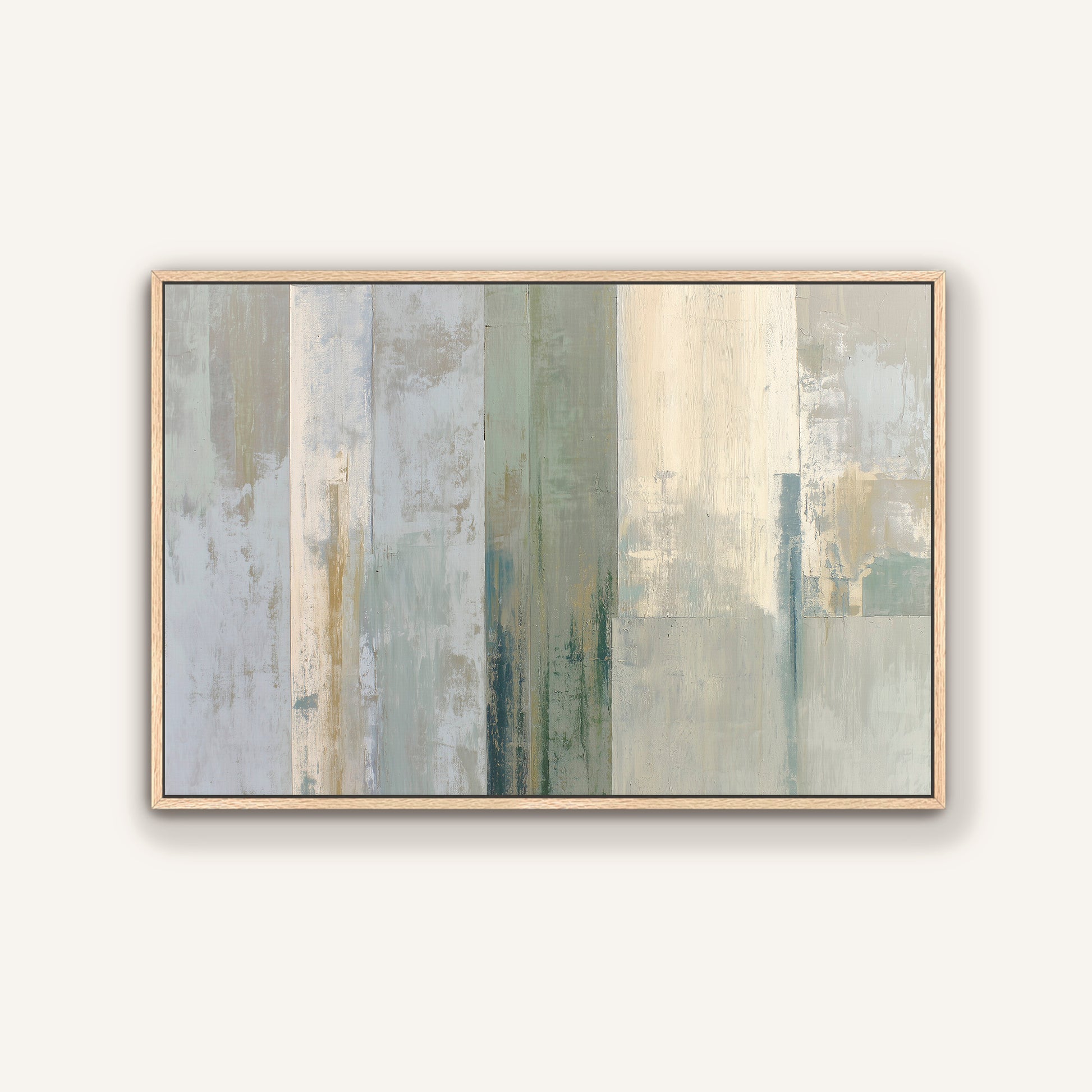The image is a framed abstract painting with a minimalist and modern style.