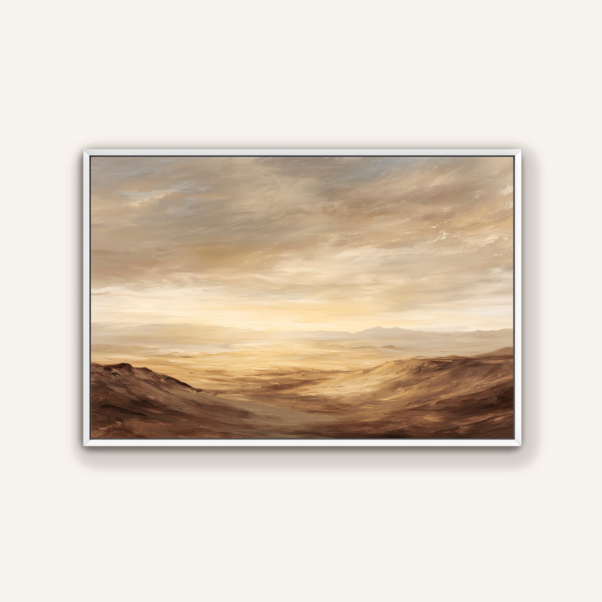 a serene landscape with rolling hills, a vast sky, and a sense of tranquility.