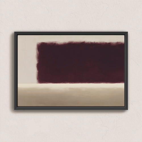 Threshold Canvas Wall Art featuring deep burgundy and soft ivory abstract design in a black frame