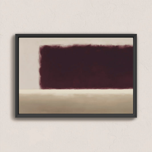 Threshold Canvas Wall Art featuring deep burgundy and soft ivory abstract design in a black frame