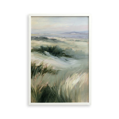 The image is a painting of a field with tall grass, depicting a serene and natural landscape.