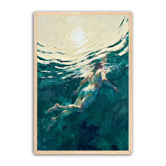 a person swimming underwater, surrounded by the vibrant colors of the ocean.